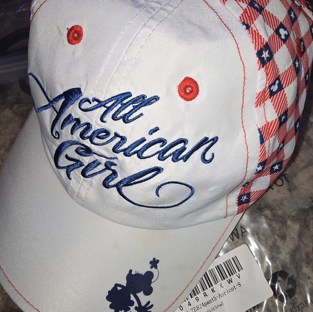 Disney Parks All American Girl Kids Cap - White and Red